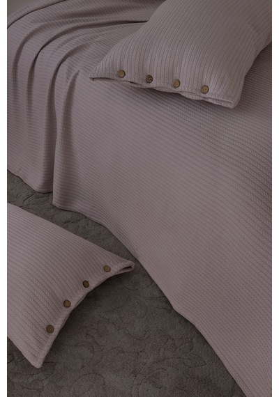Çift Kişilik Çok Amaçlı Pike Yatak Örtüsü Ve Yastık Kılıfı Gülkurusu