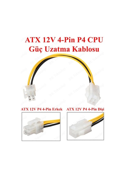 Atx Güç Kaynağı 12V 4-Pin P4 Cpu Power Erkek-Dişi Uzatma Kablosu