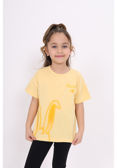 Toontoy Kids Toontoy Kız Çocuk Bunny Baskılı Tişört Sarı