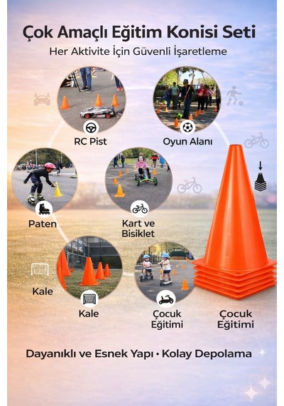 4 Lü Duba Plastik Eğitim Konisi Seti Futbol Ve Aktivite Oyun Seti Diğer