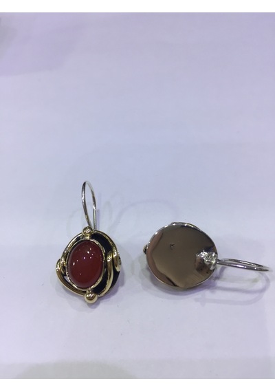 Akik Taşlı Gümüş Küpe 925 Ayar Taş N11.10724