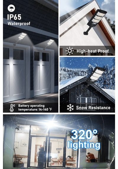 Technosmart Solar 144 Led Kumandalı Duvar Lambası Güneş Enerjili, Ip65, 3 Modlu Bahçe Aydınlatma 1 Adet