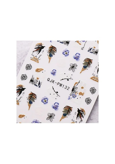 Nailist Floral Çiçekli Seri - Altın Yaldızlı Yapışkan Tırnak Sticker Nail Art Tırnak Dövmesi 85166778