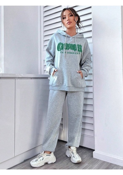 California Los Angeles Eşofman Takımı Sweatshirt Jogger Gri