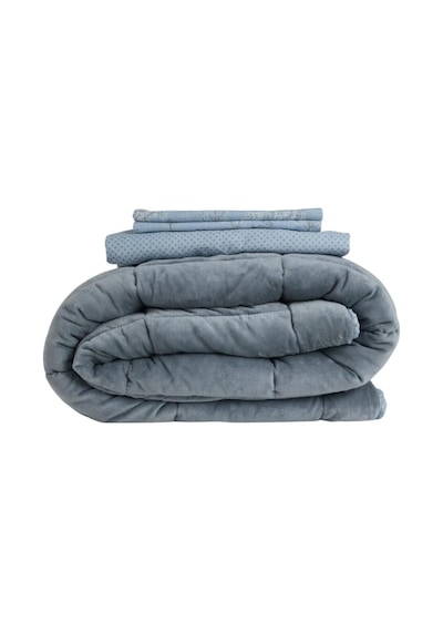Tr Çift Kişilik Çift Taraflı Welsoft Comforter Yorgan Seti, Mavi, 195x215 Cm Genel