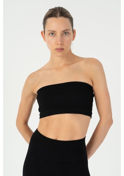 Maraton Slimfit Kadın Askısız Siyah- Bra Siyah-