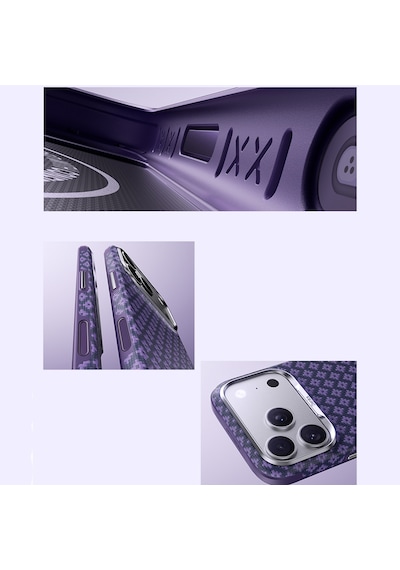 İphone 17 Pro Max Kılıf M-safe Uyumlu Benks Armorpro Armoredge X9 Serisi Kevlar Kapak Mor