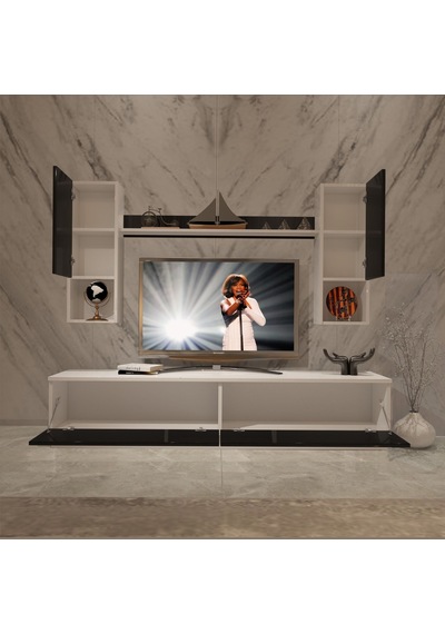 Decoraktiv Eko 5dab Slm Std Tv Ünitesi Tv Sehpası Beyaz - Siyah