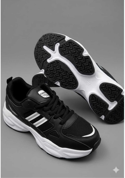 Mcdark Kadın Siyah Beyaz Sararmaz Taban Sneaker Ayakkabı