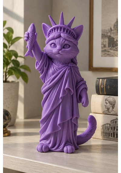 Özgürlüğün Kedisi Figürlü Dekoratif Biblo - Büyük Boy - 22cm 51564422