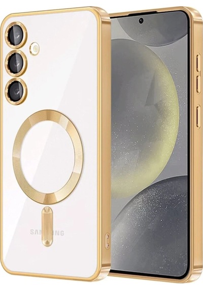 Mey İthalat Samsung Uyumlu Galaxy S23 Kılıf Kross Magneticsafe Kapak - Gold Altın