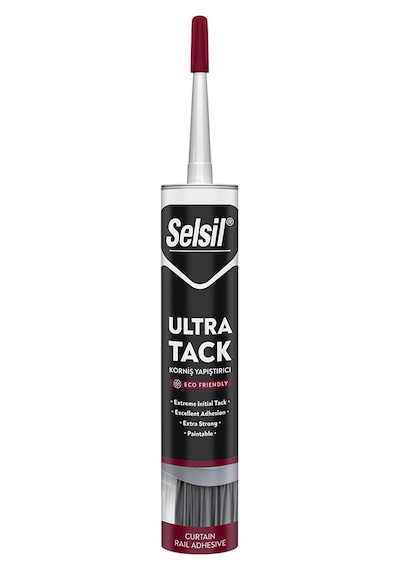 Selsil Ultra Tack Korniş Yapıştırıcısı Ve 350 Kg Ağırlık Taşıyan Hybrid Çok Güçlü Yapıştırıcı 290 Ml