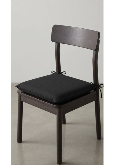 Bahçe Balkon Mutfak Kreş Sandalye Minderi Fermuarlı 40x40 6 Adet Siyah 5 Cm Gri Sünger