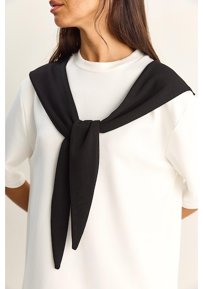 Shade Kadın Şal Detaylı Oversize Basic T-shirt 1094 60286118 - Beyaz-siyah Beyaz - Siyah Shade Kadın Şal Detaylı Oversize Basic T-shirt 1094 60286118 - Beyaz-siyah Beyaz - Siyah