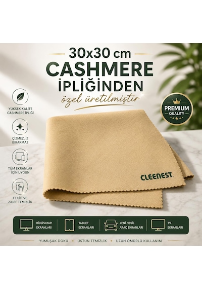 Lexroo Yüksek Kaliteli Kaşmir İpliğinden Üretilmiş Temizleme Bezi, Mikrofiber Malzeme, Ekranlar