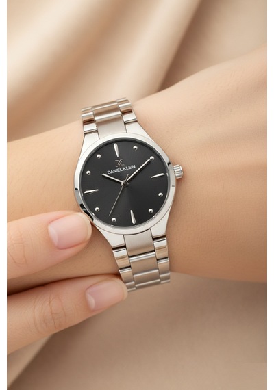 Daniel Klein 8682308439139 Limited Edition Classic Çelik Kordonlu Sevgili Çift Kol Saatleri Gümüş - Siyah