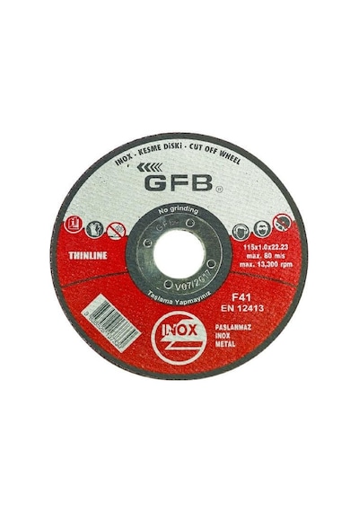 Gfb 50 Adet Inox Kesici Taş 125x1.0x22.23 MM N11.214