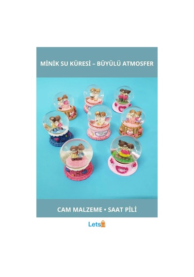 Işıklı Şık Minik Cam Su Küresi 7x4 Cm 1 Adet
