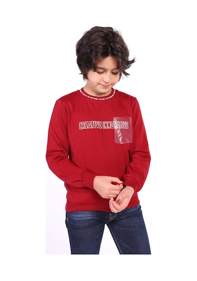 Toontoy Kids Toontoy Erkek Çocuk Creatıve Innovatıve Baskılı Sweatshirt Bordo