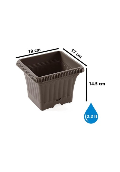 Omnipazar So-ob00 Dekoratif Ova Balkon Saksı 2.2 Lt Mocha 6 Adet
