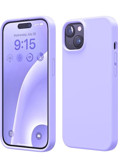 Apple Uyumlu iPhone 15  Silikon Kılıf - Pastel Renk Tonu Esnek Tam Koruma Kapak - Lila