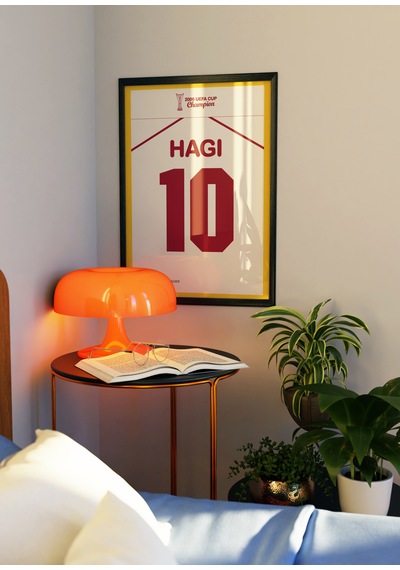 Gheorge Hagi 10 Forma Tasarımlı Poster Tablo Siyah Çerçeveli