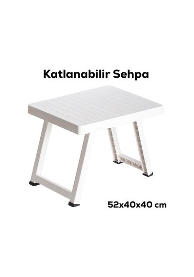 Katlanır Plastik Kamp Sehpası Beyaz