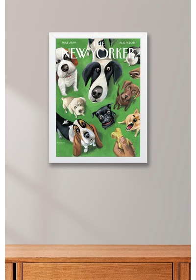The New Yorker Çerçeveli Tablo August 9 2021 - Mark Ulkriksen Parktaki Köpekler Tablosu