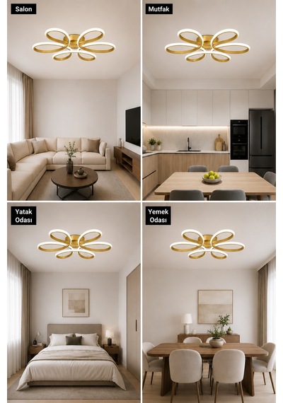 Niva Led Plafonyer Avize Beyaz Işık Eskitme