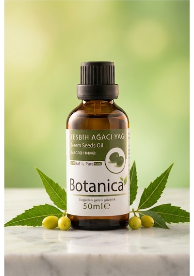 Botanica %100 Saf Tesbih Neem Yağı Saç Bakımı Kepek Önleyici Doğal Bitkisel Güçlendirici Uçucu 50 Ml 50 ML