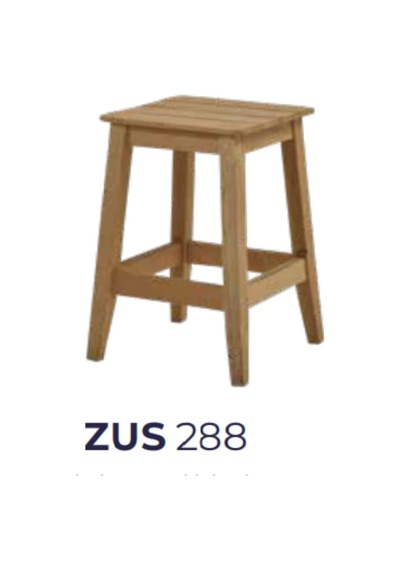 Tabure Zus288 Klasik Model Ahşap Kayın Iskelet Ceviz Boya Kare Ot