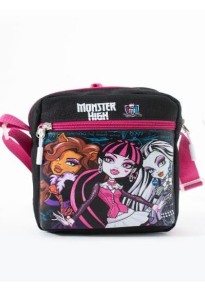 Trg Polo Monsterhigh Draculaura Çocuk Omuz Çantası 3 Bölmeli Su Geçirmez Kumaş 21 16 6 Cm Siyah - Siyah