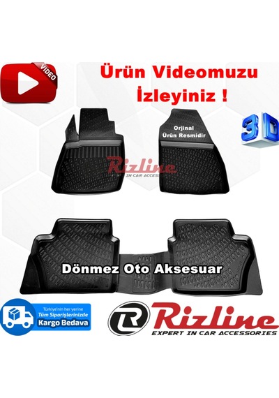 Ford Fusion 3D Paspas Havuzlu Siyah 2002-2012 Arası 4 Prç Rizline N11.3609