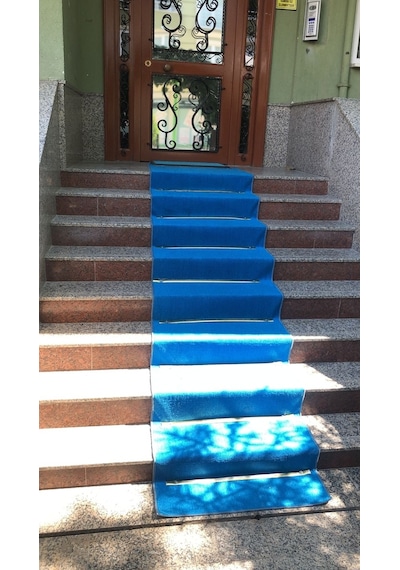 Dinarsu Halı Protokol Mavi Kesme Rulo Yolluk