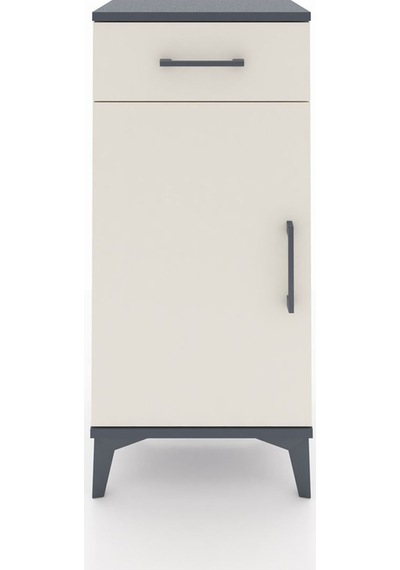 Arges Komodin 2 Raflı Tek Çekmeceli Tek Kapaklı 44x30x96 Antr... Antrasit