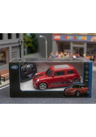 Uzaktan Kumandalı Mini Cooper 1:18 Ölçekli Spor Oyuncak Yarış Arabası Kırmızı