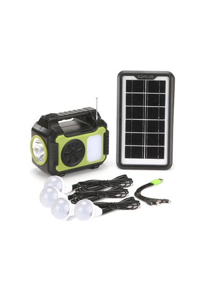 Güneş Enerji Panelli Solar Aydınlatma Sistemi Powerbank Kamp Doğa Balık Karavan Fener Fm Bluetoth