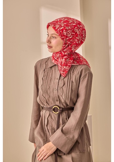 Silk Home Soft Eşarp 73091-31 Kırmızı, Vizon, Beyaz