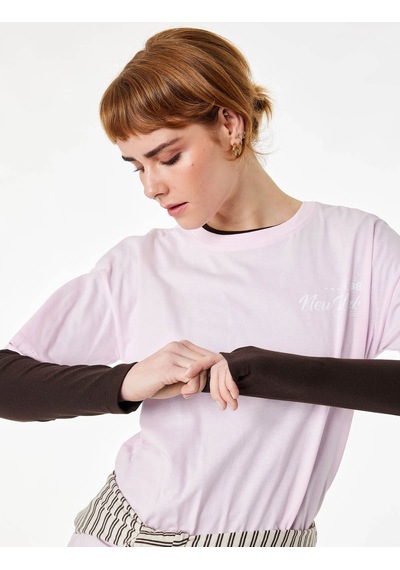Koton Rahat Kalıp Pembe Kadın T-shirt 6sal10111ık Pembe