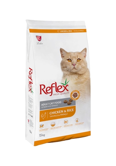 Reflex Tavuklu ve Prinçli Yetişkin Kedi Maması 15 KG