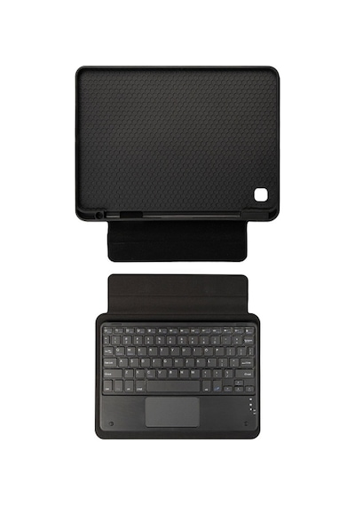 Fuchsia Galaxy Tab A 8.0" 2019 İle Uyumlu Savvy Keyboard Bluetooh Bağlantılı Standlı Klavyeli Tablet Kılıfı Klavyeli Kılıf