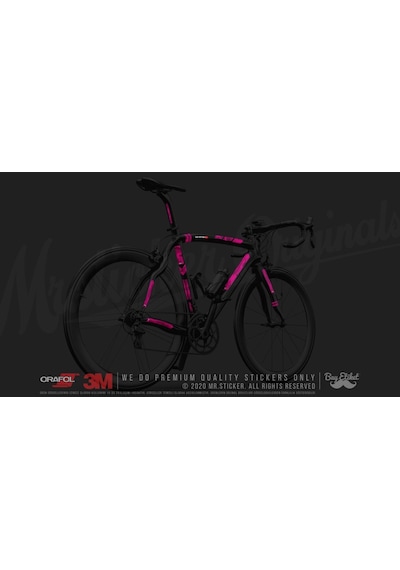 Bcy39 Reflektif Bisiklet Sticker Seti Avantaj Paket Pembe Siyah