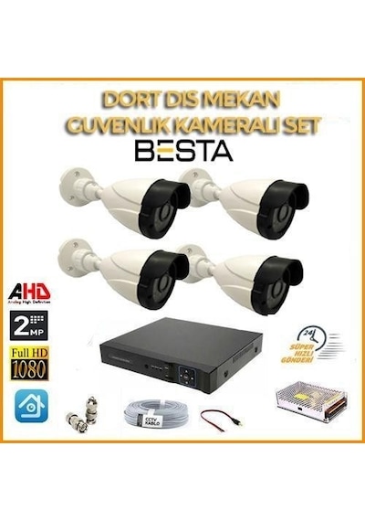 2 Mp 1080p 4 Kameralı Ahd Güvenlik Seti 82170712