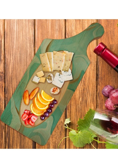 Bk Gift Mermer Tasarımlı Dikdörtgen Şeklinde Doğal Ahşap Servis Ve Sunum Tabağı Model 1