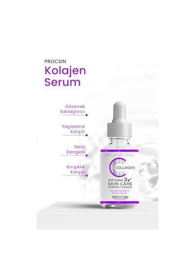 Anti-aging Kolajen Serum, Kırışıklık Karşıtı & Gözenek Sıkılaştırıcı, Yaşlanma Karşıtı & Cilt Yenileyici, Günlük Bakım, 20 Ml