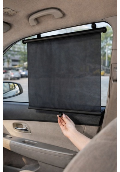 Araç Cam Güneşlik Perde Otomatik Makaralı 2 Li Set 36x45 Cm Uv Koruyucu