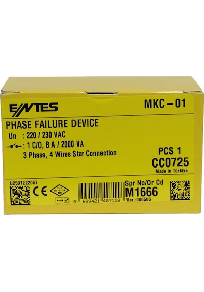 Entes Mkc-01 Motor (Faz) Koruma Rölesi (M1666)