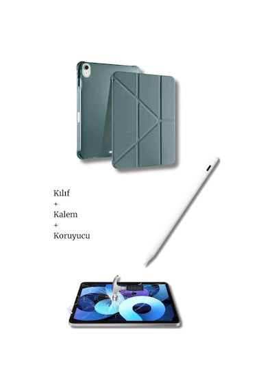 Apple Uyumlu iPad A16 11. Nesil Ve 10. Nesil A3355 A2757 Tablet Kılıfı Tablet Kalemi Ekran Koruyucu Set Tablet Kılıfı