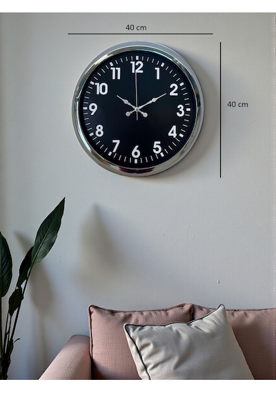 Büro Ev Ofis Hediyesi İçin 40cm Krom Trend Stil Duvar Saati Diğer