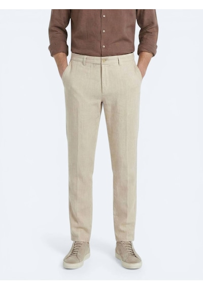 Kip Bej Kumaş Jogging Fit Casual %100 Pamuk Pantolon